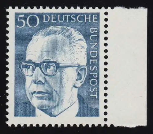 640 Heinemann 50 Pf Seitenrand re. ** postfrisch