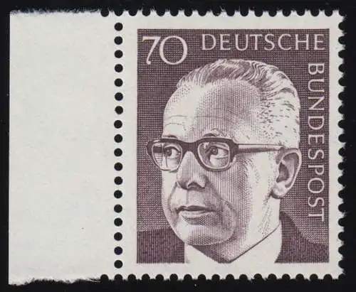 641 Heinemann 70 Pf Seitenrand re. ** postfrisch