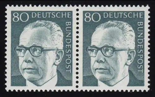 642 Heinemann 80 Pf waag. Paar ** postfrisch