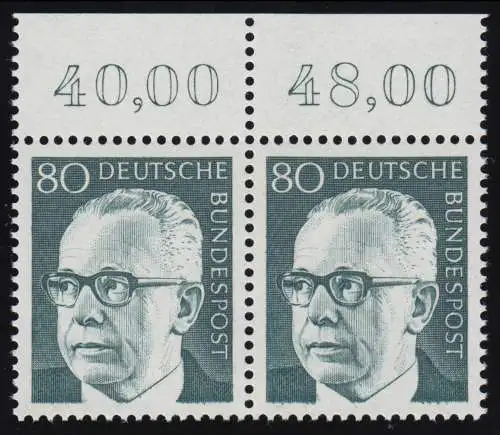 642 Heinemann 80 Pf Paar OR ** postfrisch