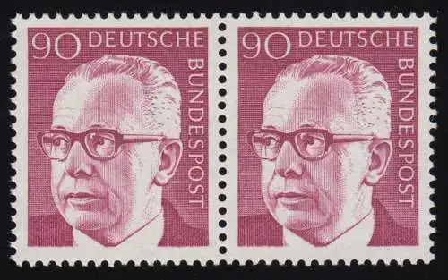 643 Heinemann 90 Pf waag. Paar ** postfrisch