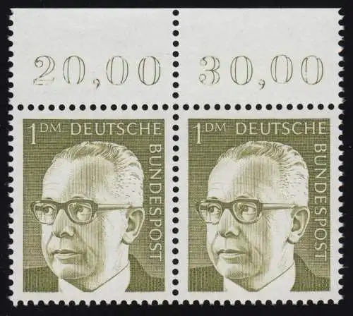 644 Heinemann 1 DM Paar OR ** postfrisch