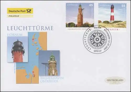 2612-2613 phares, ensemble sur bijoux FDC Allemagne exclusivement