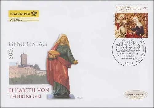 2628 Heilige Elisabeth von Thüringen, Schmuck-FDC Deutschland exklusiv
