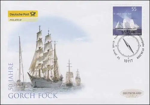 2686 Segelschulschiff Gorch Fock, Schmuck-FDC Deutschland exklusiv