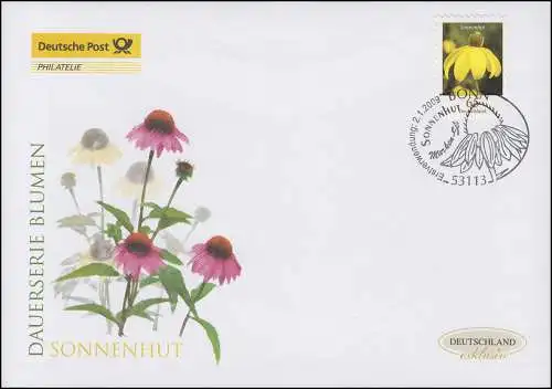 2715 Blume Sonnenhut 65 Cent - selbstklebend, Schmuck-FDC Deutschland exklusiv