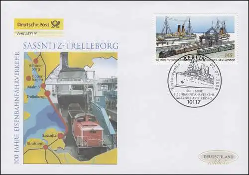 2746 Eisenbahnfährverkehr, Schmuck-FDC Deutschland exklusiv