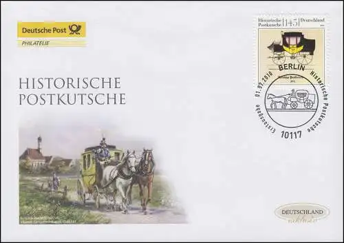 2806 Historische Postkutsche, Schmuck-FDC Deutschland exklusiv