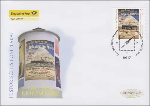 2819 Jour du timbre Postplakat Schiffpost, Bijoux-FDC Allemagne exclusivement