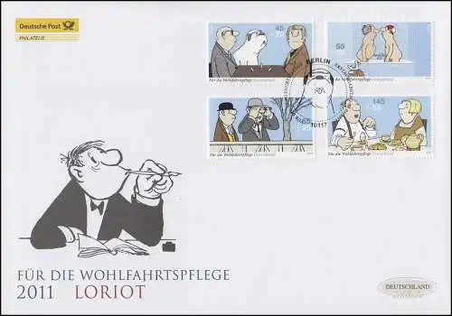 2836-2839 Wofa motifs de Loriot, ensemble sur les bijoux FDC Allemagne exclusivement