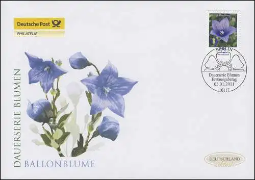 2835 Blume Ballonblume 75 Cent, Schmuck-FDC Deutschland exklusiv