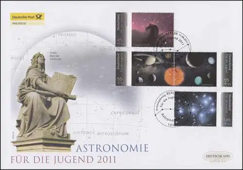 2883-2886 Jugend - Astronomie, Satz auf Schmuck-FDC Deutschland exklusiv