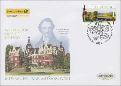 2944 UNESCO-Welterbe Muskauer Park Muzakowski, Schmuck-FDC Deutschland exklusiv