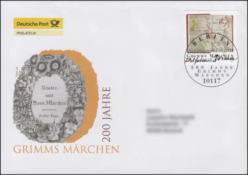 2938 Jubiläum 200 Jahre Grimms Märchen, Schmuck-FDC Deutschland exklusiv