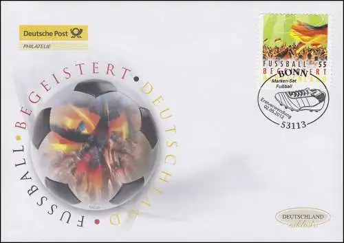 2936 Fußball begeistert Deutschland - selbstk., Schmuck-FDC Deutschland exklusiv