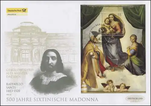 Block 79 Sixtinische Madonna, Block auf Schmuck-FDC Deutschland exklusiv