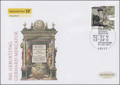 2918 Gerhard Mercator, Schmuck-FDC Deutschland exklusiv