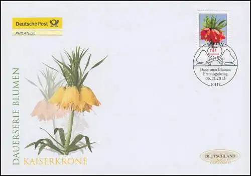 3043 Blume Kaiserkrone, nassklebend, Schmuck-FDC Deutschland exklusiv