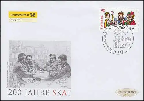3030 Jubiläum 200 Jahre Skat, Schmuck-FDC Deutschland exklusiv