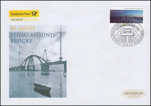 3003 Fehmarnsundbrücke, autocollant, Bijoux FDC Allemagne exclusif