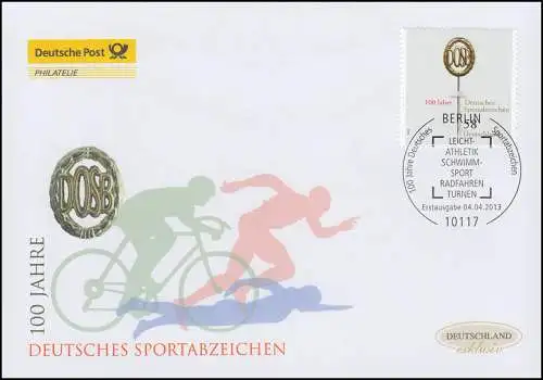 2999 Deutsches Sportabzeichen, Schmuck-FDC Deutschland exklusiv