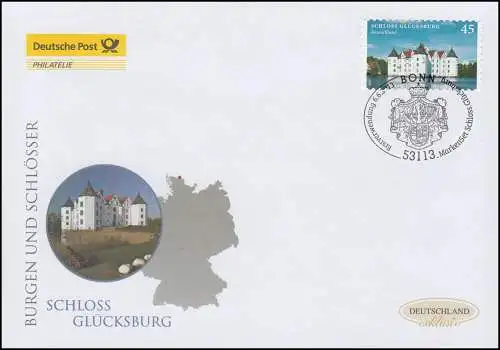 3016 Schloss Glücksburg, selbstklebend, Schmuck-FDC Deutschland exklusiv