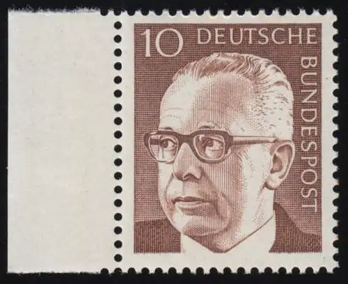 636 Heinemann 10 Pf Seitenrand li. ** postfrisch