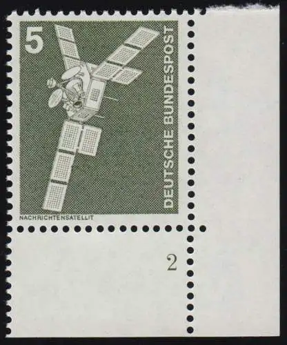 846 Industrie 5 Pf Nachrichtensatellit NEUE Fluo ** Ecke FN2