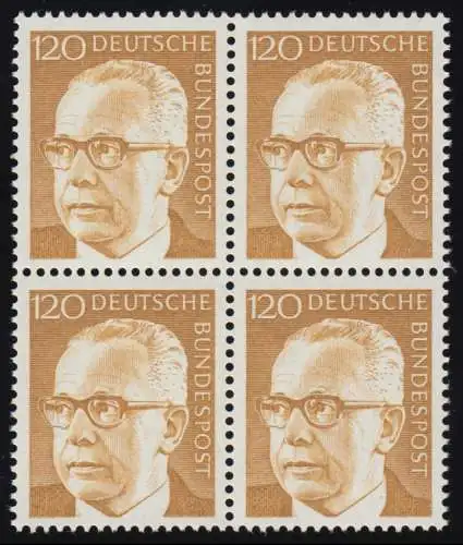 691 Heinemann 120 Pf Viererblock ** postfrisch