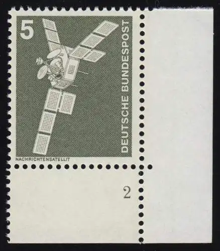 846 Industrie 5 Pf Satellit de presse ALTE Fluo ** Coin FN2