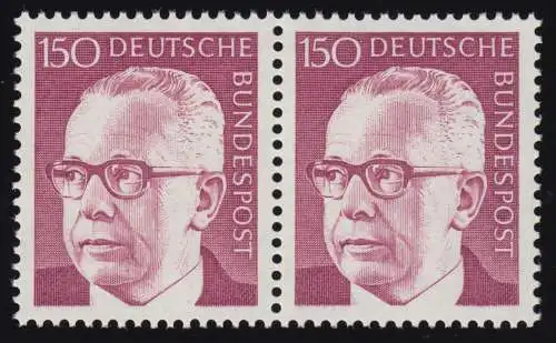 730 Heinemann 150 Pf waag. Paar ** postfrisch