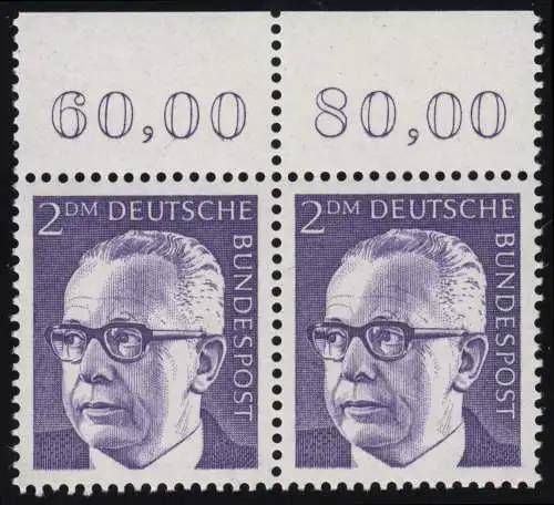 645 Heinemann 2 DM Paar OR ** postfrisch