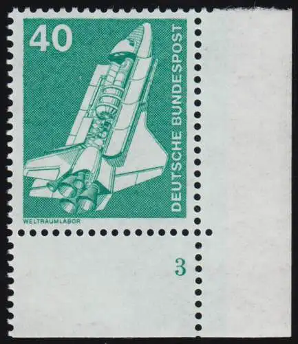 850 Industrie 40 Pf Weltraumlabor NEUE Fluo ** Ecke FN3