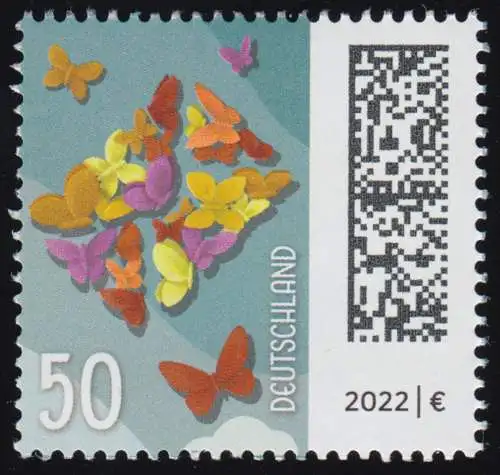 3714 Lettre de papillon 50 cents, ** frais de port