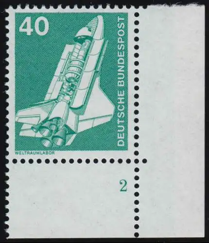 850 Industrie 40 Pf Laboratoire spatial Nouveau fluo ** coin FN2