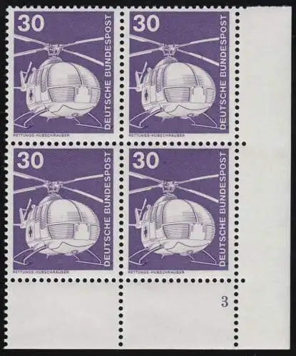 849 Industrie 30 Pf Hubschrauber ALTE Fluo ** Vbl FN3