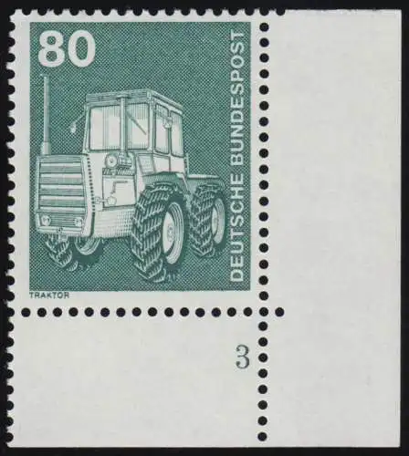 853 Industrie 80 Pf Traktor ALTE Fluo ** Ecke FN3