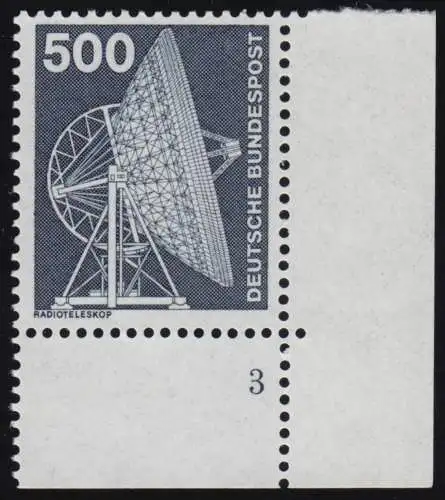 859 Industrie 500 Pf Radioteleskop NEUE Fluo ** Ecke FN3
