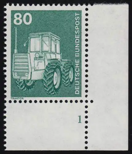 853 Industrie 80 Pf Traktor NEUE Fluo ** Ecke FN1