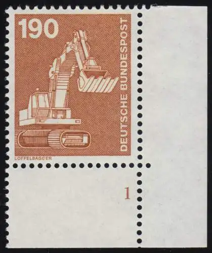 1136 Industrie 190 Pf Pelle à cuillère ** Coin FN1