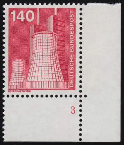856 Industrie 140 Pf Heizkraftwerk NEUE Fluo ** Ecke FN3