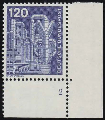855 Industrie 120 Pf Chemieanlage ALTE Fluo ** Ecke FN2