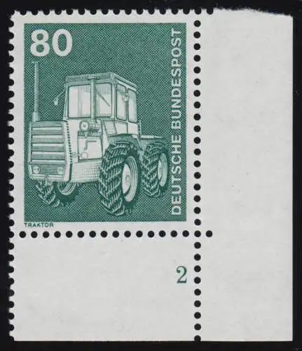 853 Industrie 80 Pf Traktor NEUE Fluo ** Ecke FN2