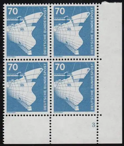 852 Industrie 70 Pf Construction navale Neue Fluo ** Vbl FN3