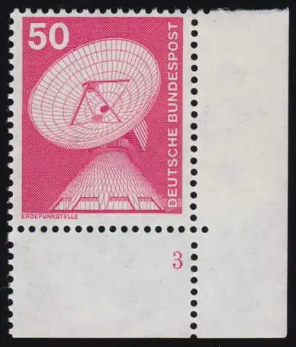 851 Industrie 50 Pf Radio Terre Nouveau fluo ** coin FN3