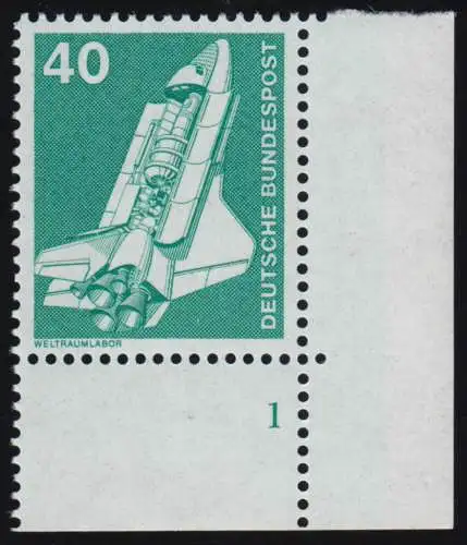 850 Industrie 40 Pf Laboratoire spatial Nouveau fluo ** coin FN1