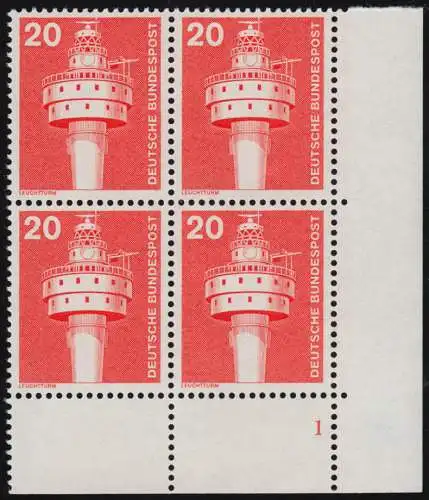 848 Industrie 20 Pf phare Nouveau fluo ** Vbl FN1