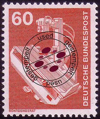 990 Industrie und Technik 60 Pf Röntgengerät, NEUE Fluo, gestempelt O