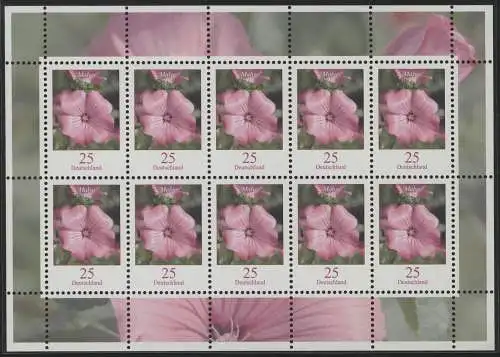 2462 Blumen 25 Cent Malve - Zehnerbogen ** postfrisch