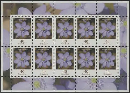 2485 Blumen 40 Cent Leberblümchen - Zehnerbogen ** postfrisch